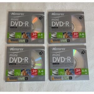 Memorex Mini DVD-R for DVD Camcorders 30min/1.4GB 4 Pack NEW